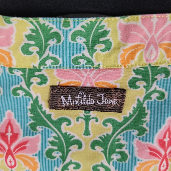 MATILDA JANE | Green Acres mock collar pintuck pleat waist tie garden tunic top - Picture 6 of 8